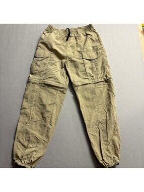 Rugged Exposure Convertible Cargo Pants Womens Medium Green Beige Hiking Outdoor